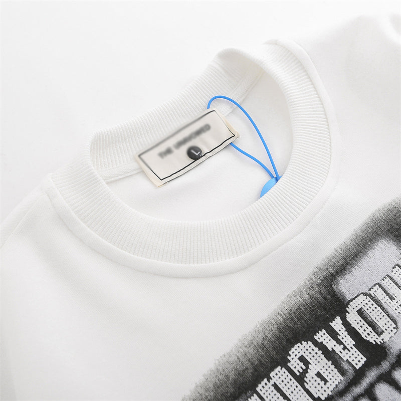 Men Hoodie Printed Crew Neck Sweatshirt Autumn and Winter Loose Casual Sweatshirt