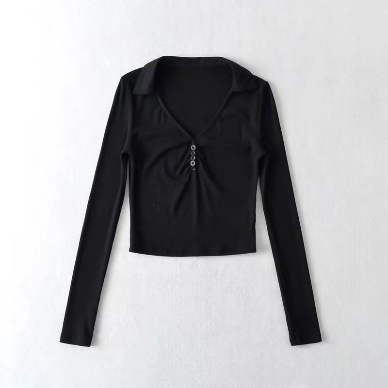 Women T-Shirt Spring and Autumn Long Sleeve Slim Bottoming Shirt