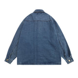 Men Denim Jacket Men's Lapel Shirt Jacket Spring and Autumn