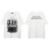 Men T Shirt Vintage Printed Couple Short Sleeve T-shirt Men and Women Ins Style