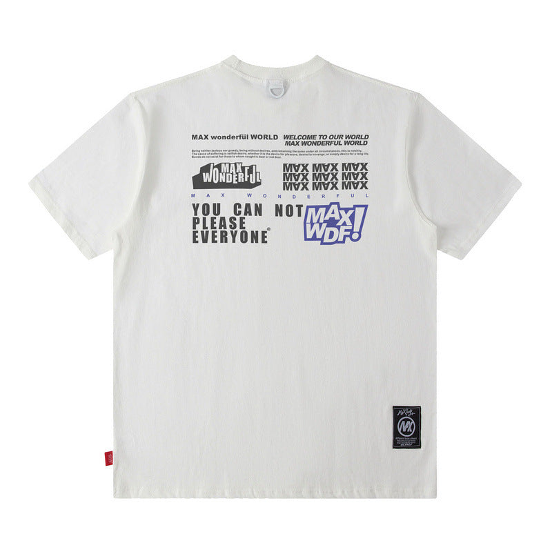 Men T Shirt Hip-Hop Street Spring/Summer Loose Casual Short Sleeve T-shirt