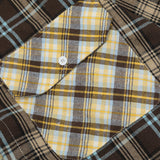 Men Long Sleeved T Shirt Plaid Long Sleeve Shirt Men Niche Color Contrast Patchwork Lapel Shirt Coat