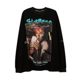 Men Long Sleeve Shirt Dark Depressed Printed Long Sleeve T-shirt Men's Sweater Couple