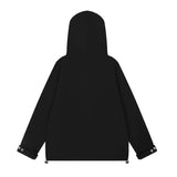 Men Hoodie Drawstring Lace Hooded Sweater Men's Loose Masked Turtleneck Pullover Hoodie Autumn and Winter