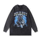 Men Long Sleeve Shirt Skull Print Long Sleeve Bottoming T-shirt Men and Women Couple