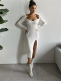 Women Sweater Dress Woolen Skirt Skinny Knit Bottoming Autumn and Winter Dress