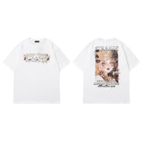 Men T Shirt Graffiti Printing Short Sleeve T-shirt Hip-Hop Street Casual Men and Women