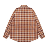 Men Long Sleeved T Shirt Plaid Long Sleeve Shirt Men Street Fashion Versatile Spring and Autumn Casual Loose Lapels