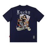 Men T Shirt Vintage Printed Spring and Summer Loose Short Sleeve T-shirt for Men and Women