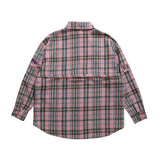 Men Long Sleeved T Shirt Plaid Long Sleeve Shirt Coat Men's and Women's Spring and Autumn Shirt