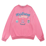 Men Hoodie Sweater Men's Loose Leisure Sports Letter Printing Worn Looking Washed-out