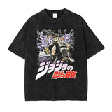 2024Kira Yoshikage T-shirt Oversize Vintage Washed Anime