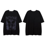 Men T Shirt Hiphop Street Retro Printed Couple Short Sleeve T-shirt Men and Women