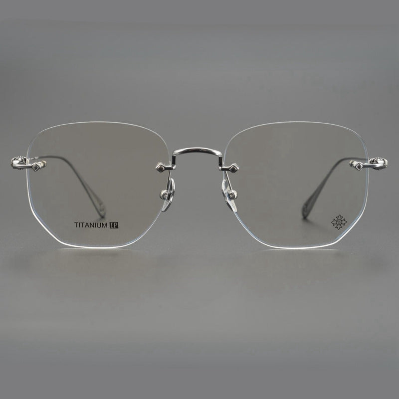 CHH Chrome Hearts Glasses Ultra-light pure titanium high-end rimless glasses frame