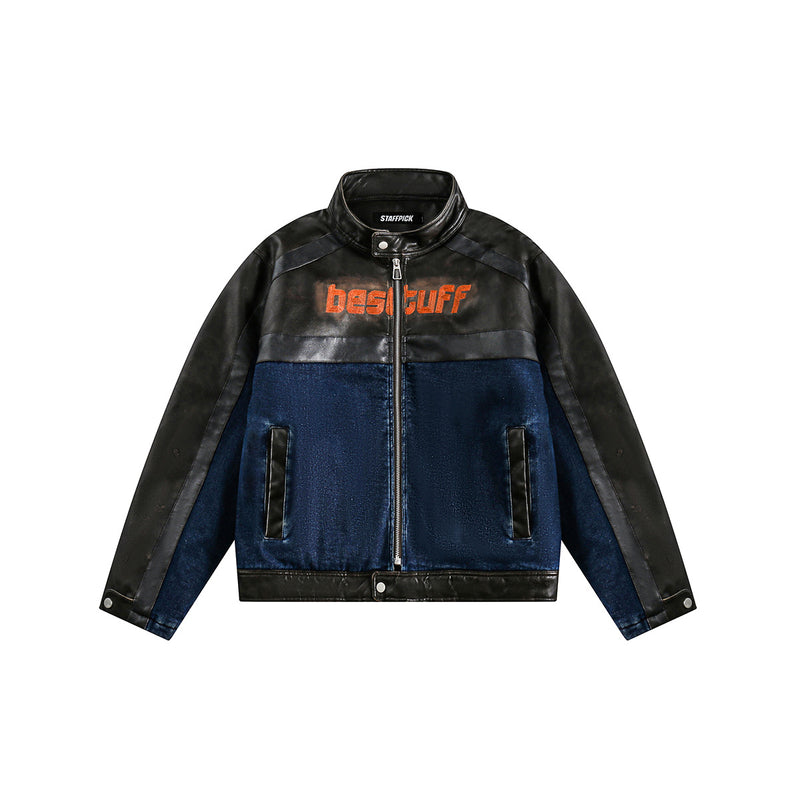 Unisex Jacket Winter Denim Stitching Cotton Jacket for Women