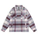 Men Long Sleeved T Shirt Autumn and Winter Plaid Shirt Coat Men's Loose Casual Collar Jacket Shirt