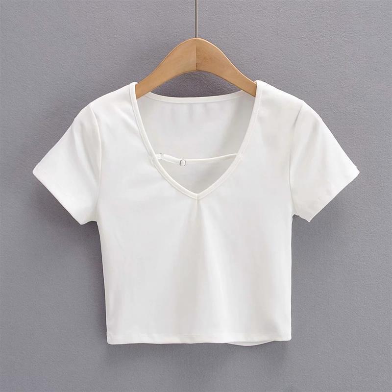 Women T-Shirt Summer V-neck Short Sleeve T-shirt Top