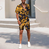 Men Co-Ords Printed Short-Sleeved Shorts Summer Casual Suit