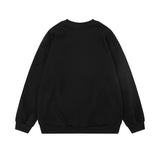 Men Hoodie Character Oil Painting Printed Crew Neck Sweatshirt