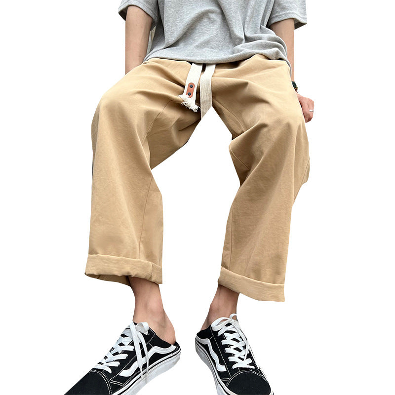 Men Sweatpants Summer Men's Loose Straight Retro Ins