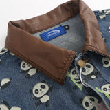 Men Denim Jacket Denim Shirt Coat Men's Contrast Color Lapels Jacket Spring and Autumn