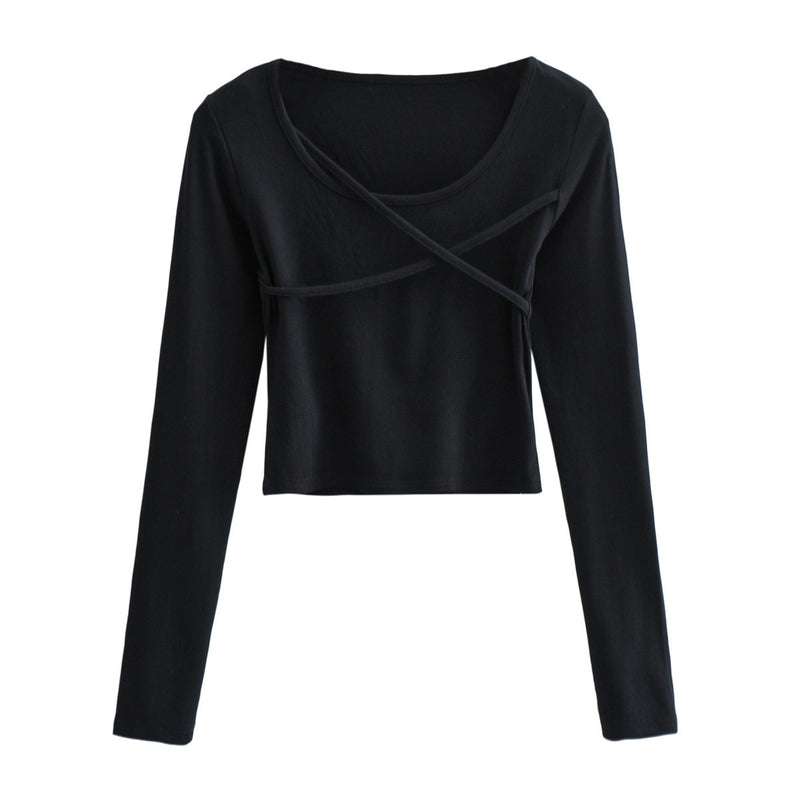 Women T-Shirt I round Neck Long Sleeve T-shirt Female Spring Undershirt