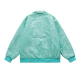 Graffiti Bomber Jacket Denim Jacket Men and Women Loose