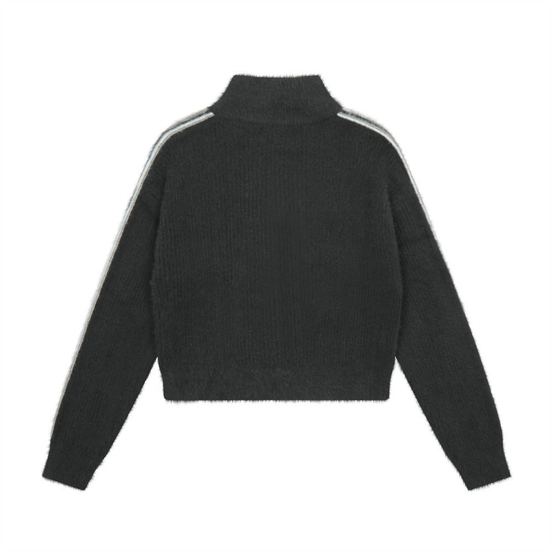 Women Sweater Stand Collar Sweater Women's Short Autumn and Winter Knitwear Coat