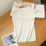 Women T-shirt Ice Silk Sweater Summer Vest Slimming T-shirt