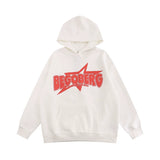 Men Hoodie Printed Five-Pointed Star Hooded Sweater Men's Casual Loose
