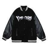 Men Cotton Mixed Jacket Coat Embroidered Letter Baseball Uniform Jacket Men Loose Stitching Jacket