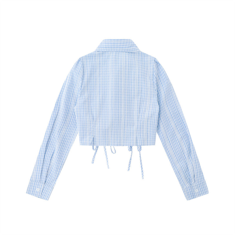 Women Long Sleeve Shirt Women's Slim Fit Design Sense Casual Short