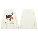 Men Long Sleeve Shirt Printed Long Sleeve T-shirt Men and Women Idle Style Casual