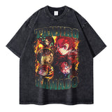 2024Iguro Obanai T Shirts Oversized Vintage Washed Anime