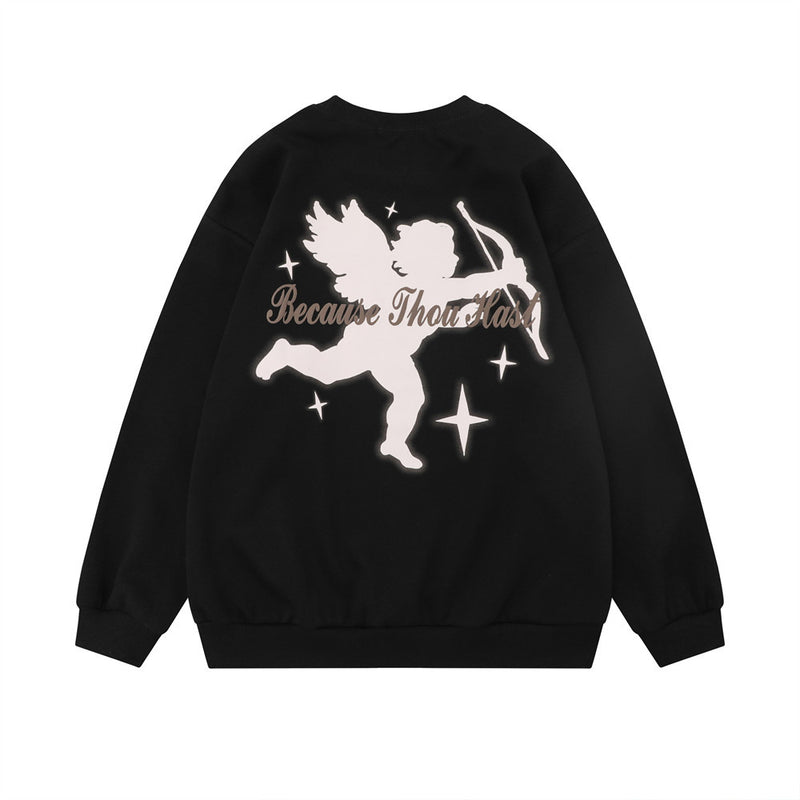 Men Hoodie Cupid Printed Sweater Men's Spring and Autumn Long Sleeve