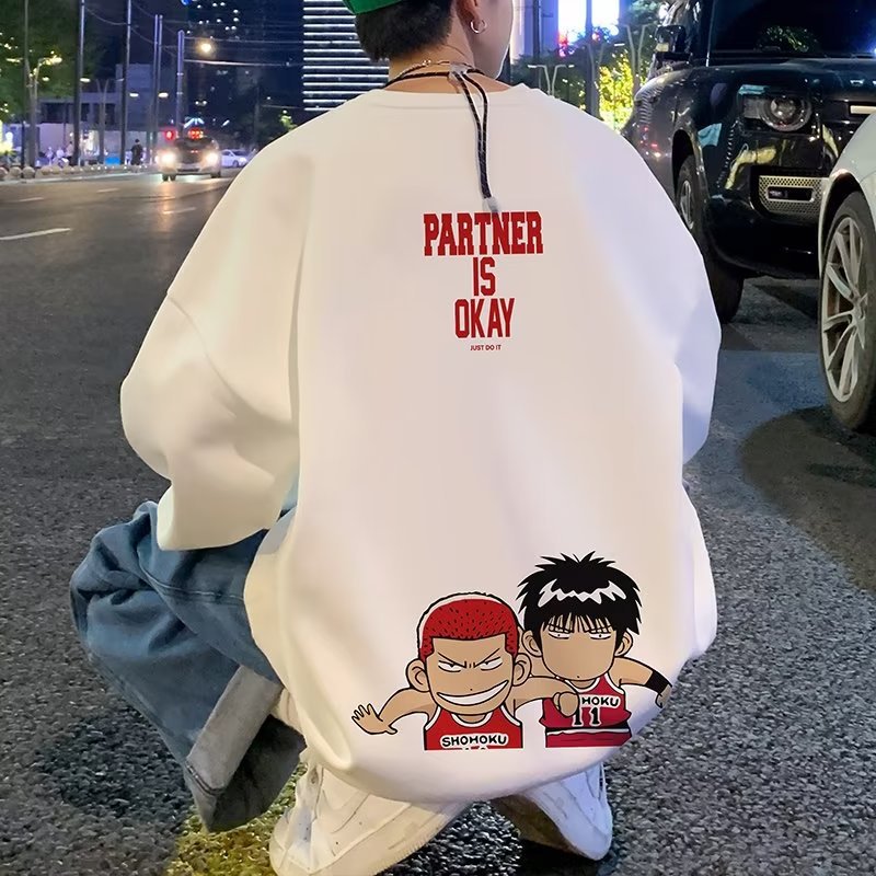 Men Hoodie Sweater Men's Spring and Autumn High Street Fashion Brand Bottoming Long Sleeve
