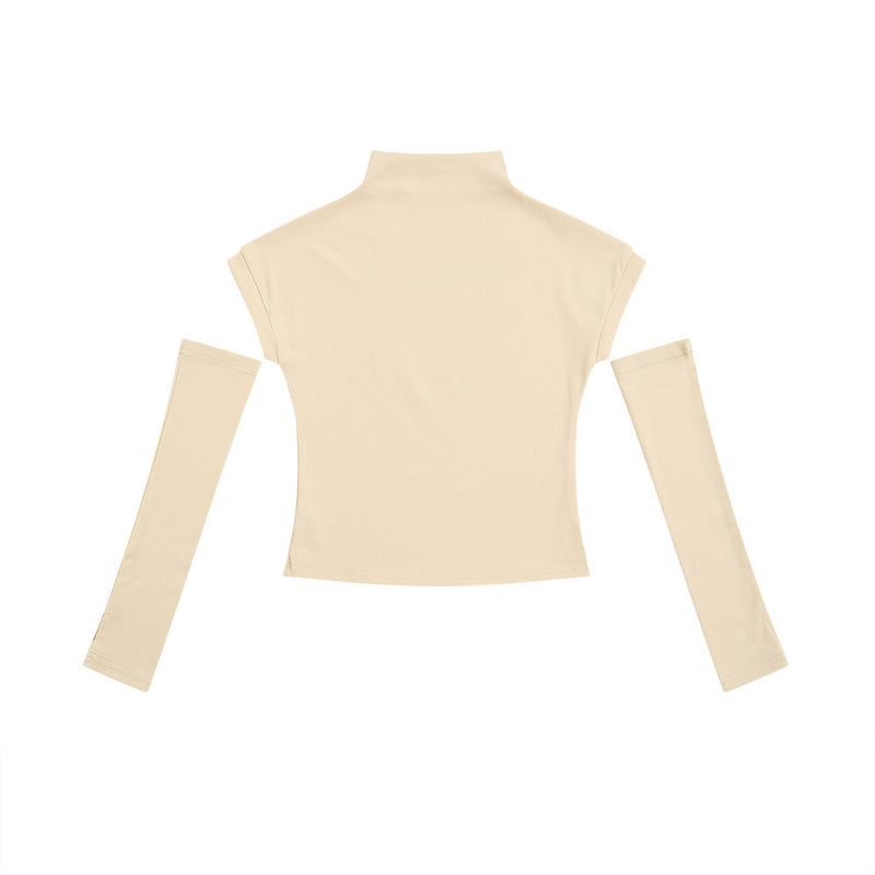 Women T-shirt Short T-shirt Women's High Street Slim Spring Half Turtleneck