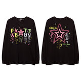 Men Long Sleeve Shirt Dopamine Cartoon Printed Lovers Wild Long Sleeve T-shirt for Men and Women