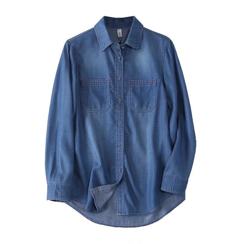 Women T-shirt Denim Shirt Women's Autumn Loose Casual