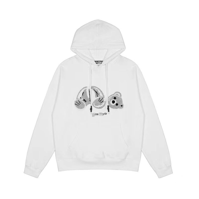 Palm Angle Hoodie Palm Angels Black and White Embroidered Hoodie Men and Women
