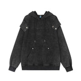 Men Hoodie Washed Old Hooded Sweater Men's Loose Casual
