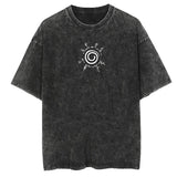 Graphic Vintage Acid Wash Cotton Tee for Men Women