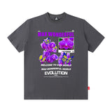 Men T Shirt High Street Short Sleeve T-shirt Men and Women Retro Cool Popular Brand