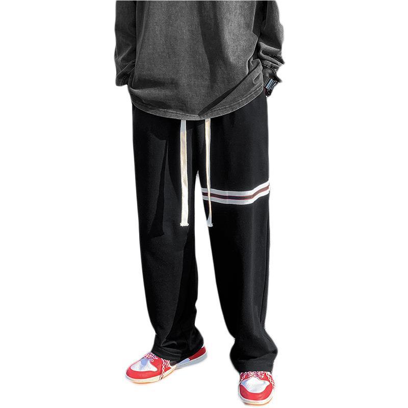 Men Sweatpants All-Match Loose Wide Leg Leisure Straight Sports Pants