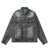 Men Denim Jacket Denim Coat Men's Clothing Spring and Autumn Loose Washed-out Distressed Jacket