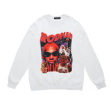 Men Long Sleeve Shirt Vintage Floral Print Long Sleeves T-shirt Men Loose Bottoming Top