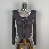 Women Long Sleeve Shirt Bottoming Shirt Curved Top Autumn Long Sleeve