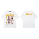 Men T Shirt Graffiti Printing Short Sleeve T-shirt Hip-Hop Street Casual Men and Women