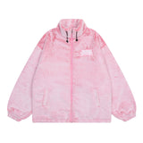 Men Cotton Mixed Jacket Coat Embroidered Lamb Coat Men's Winter Collar Drawstring Loose Cotton Coat Jacket