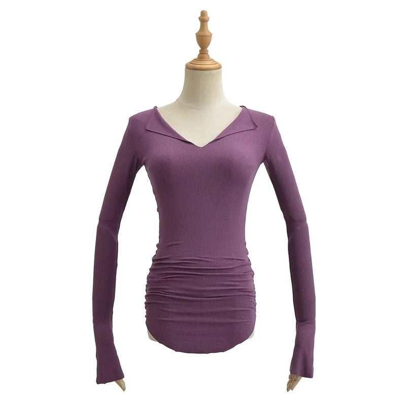 Women's T-Shirt Long-Sleeved T-shirt Women's Tight Bottoming Top